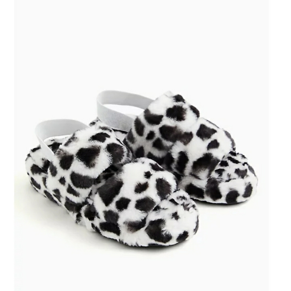 Torrid B&W Leopard strap slippers NWOT